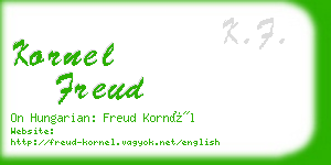 kornel freud business card